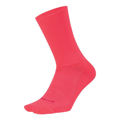 DeFeet Aireator 6'' - Calcetines de ciclismo largos, ventilados y livianos. ROSADO Neon Yellow Solid Color