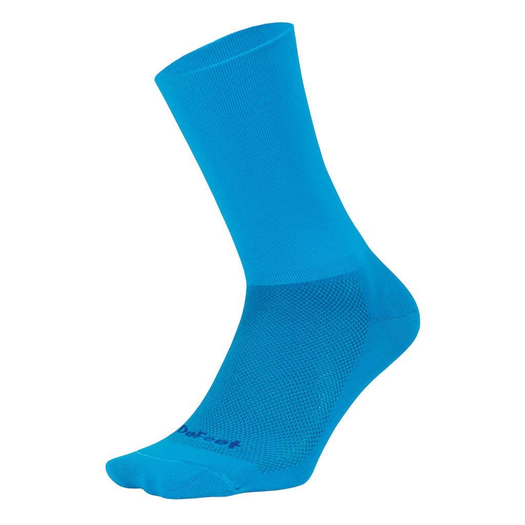 DeFeet Aireator 6'' - Calcetines de ciclismo largos, ventilados y livianos. CELESTE Blue Solid Color