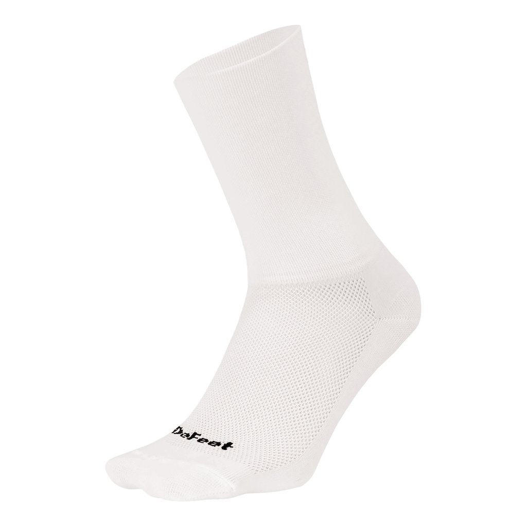 DeFeet Aireator 6'' - Calcetines de ciclismo largos, ventilados y livianos. BLANCO White