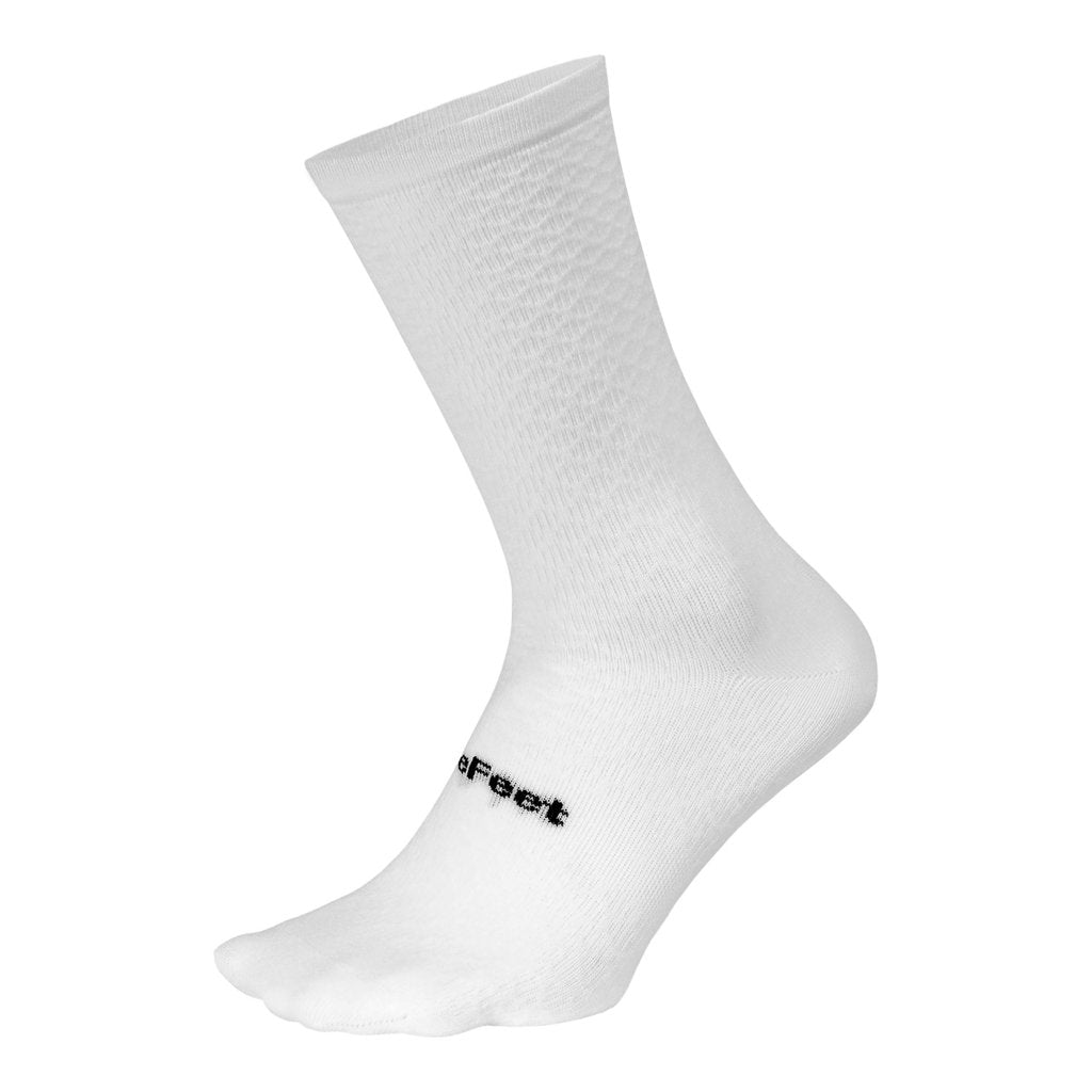 DeFeet Evo Mont Ventoux 6'' - Calcetines de ciclismo Largos, delgados y ventilados. Color Blanco