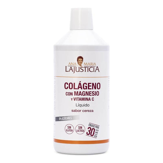 Ana María Lajusticia Colágeno con Magnesio + Vitamina C sabor cereza – Regenerador líquido de articulaciones, huesos y piel (1 litro).