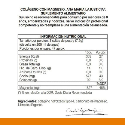 Ana Maria Lajusticia COLÁGENO CON MAGNESIO 350g | 46 días