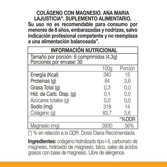 Ana Maria Lajusticia COLÁGENO CON MAGNESIO (180 COMPRIMIDOS)