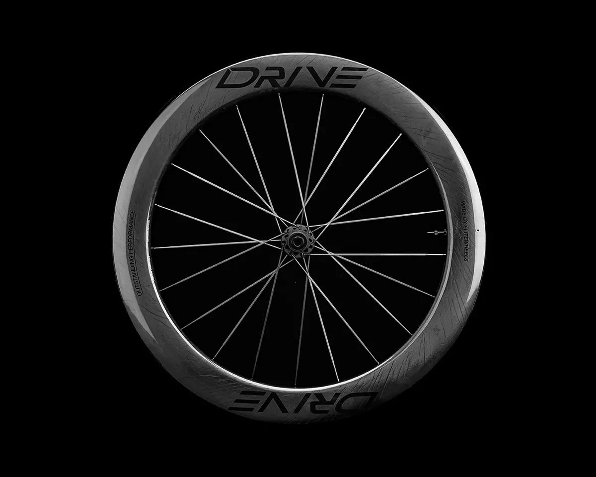 Elite Wheels Drive 65D CS + Drive TT / Juego de Ruedas Triatlón TT: Lenticular + delantera perfil 65 Carbono. Frenos disco