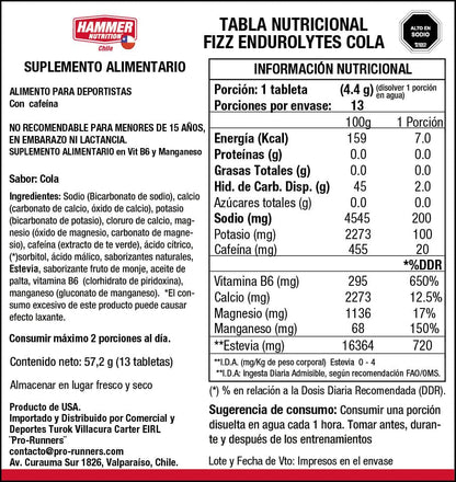 Hammer Nutrition Kit Endurolytes Fizz – Tabletas efervescentes de electrolitos (5 tubos)