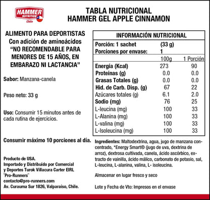 Hammer Nutrition Kit Hammer Gel – Gel energético de carbohidratos complejos (10 sachets)