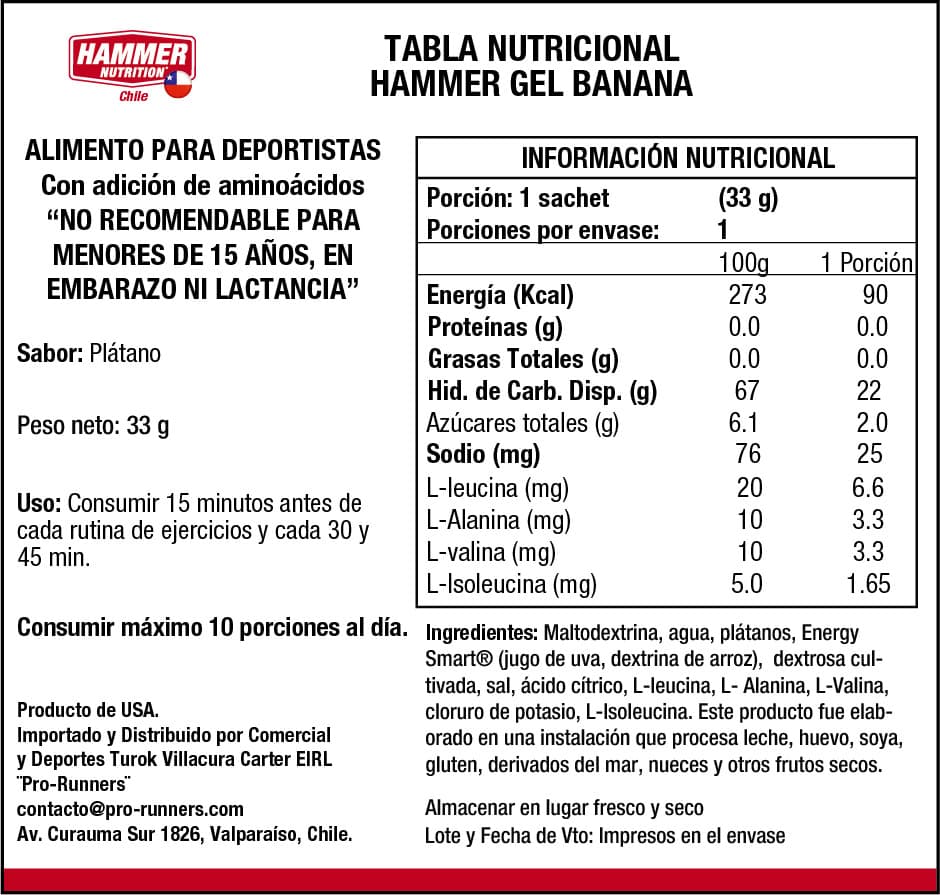 Hammer Nutrition Kit Hammer Gel – Gel energético de carbohidratos complejos (10 sachets)