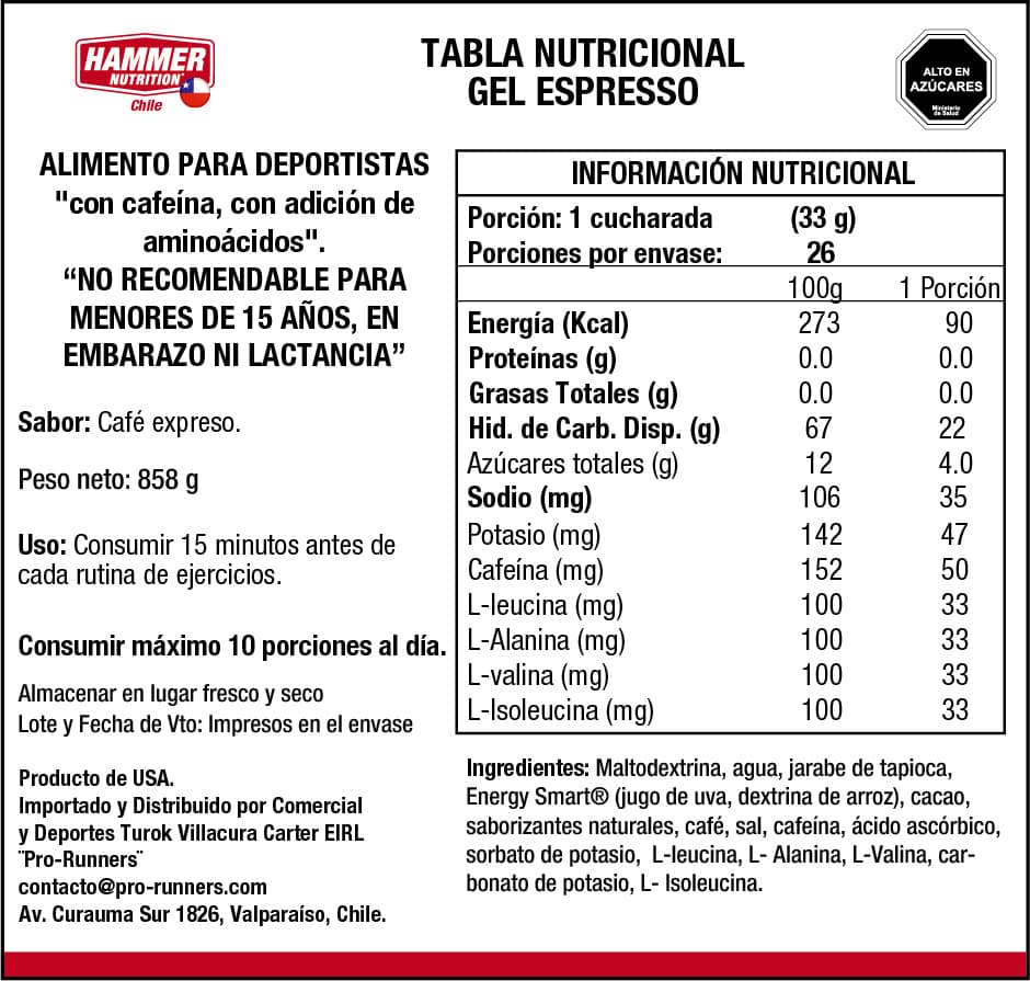 Hammer Nutrition Kit Hammer Gel – Gel energético de carbohidratos complejos (10 sachets)