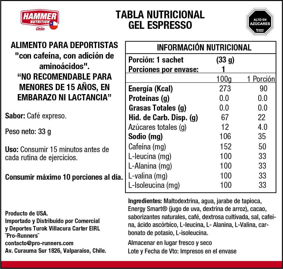 Hammer Nutrition Kit Hammer Gel – Gel energético de carbohidratos complejos (10 sachets)