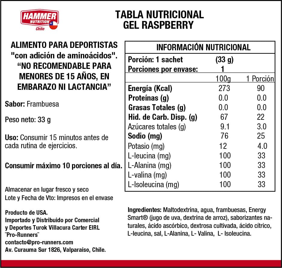 Hammer Nutrition Kit Hammer Gel – Gel energético de carbohidratos complejos (10 sachets)
