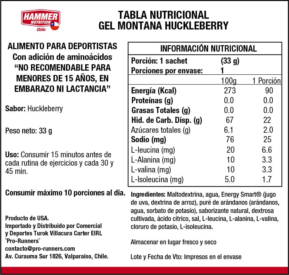 Hammer Nutrition Kit Hammer Gel – Gel energético de carbohidratos complejos (10 sachets)