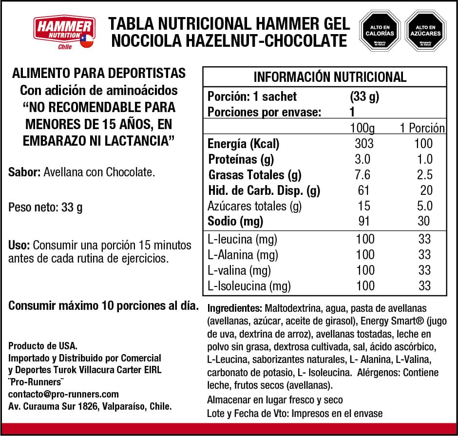 Hammer Nutrition Kit Hammer Gel – Gel energético de carbohidratos complejos (10 sachets)