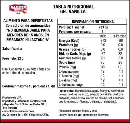 Hammer Nutrition Kit Hammer Gel – Gel energético de carbohidratos complejos (10 sachets)