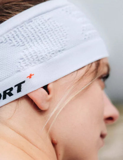 Cintillo anti sudor Headband Compressport On/Off Blanco