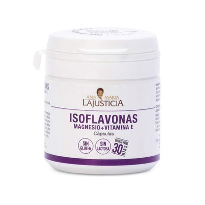 Ana María Lajusticia Isoflavonas con Magnesio + Vitamina E – Apoyo vegetal para la menopausia, el esqueleto y la circulación (30 cápsulas).