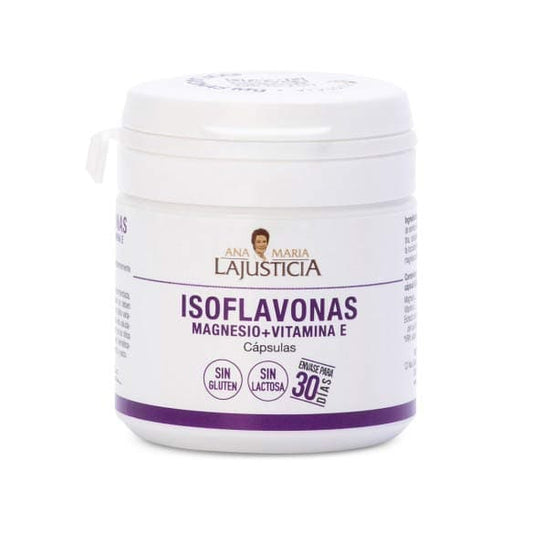 Ana María Lajusticia Isoflavonas con Magnesio + Vitamina E – Apoyo vegetal para la menopausia, el esqueleto y la circulación (30 cápsulas).