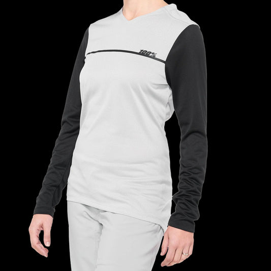 Jersey 100% Ridecamp - Polera MTB Mujer Manga Larga Gris