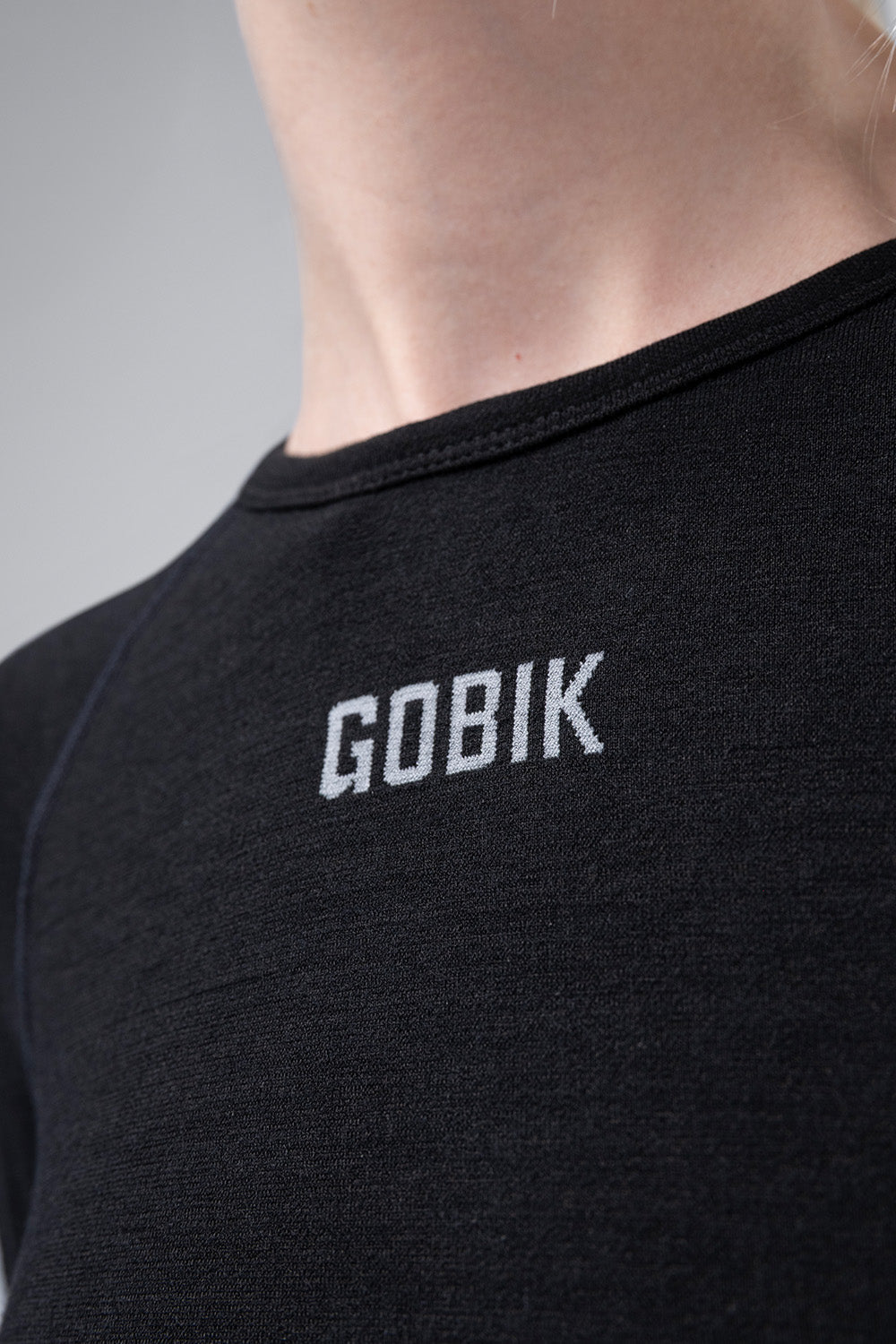 Gobik Winter Merino – Camiseta Primera capa de ciclismo manga larga mujer. (negro)