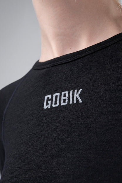 Gobik Winter Merino – Camiseta Primera capa de ciclismo manga larga mujer. (negro)