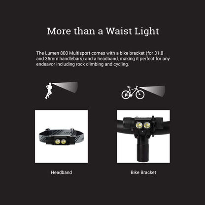 UltrAspire Lumen 800 Multisport – Linterna de cintura para running y ciclismo