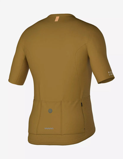 Bicycle Line Ghiaia S5 – Tricota de ciclismo manga corta hombre mostaza.