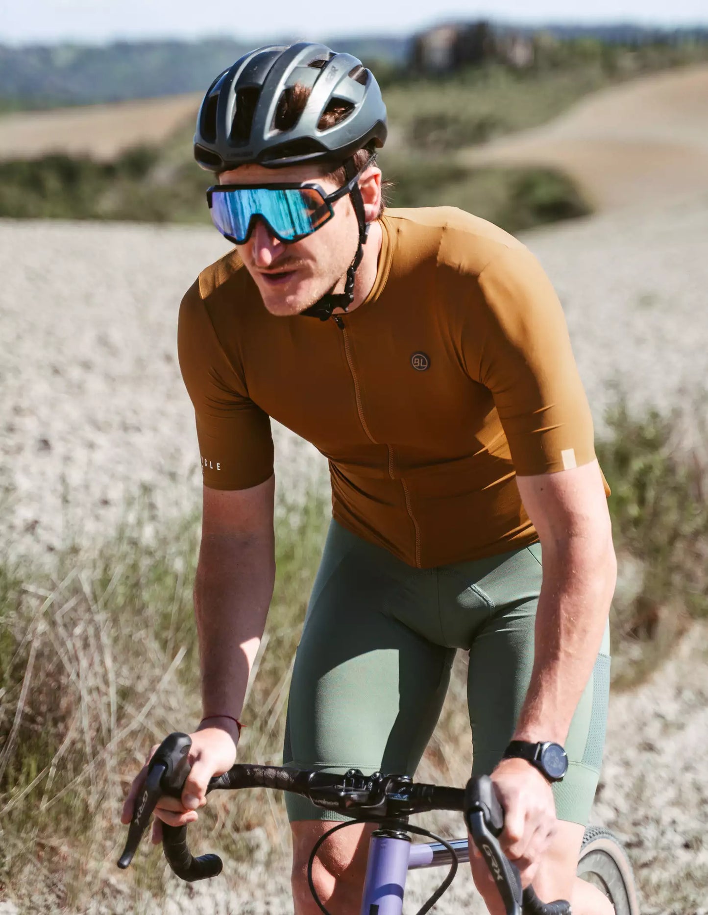 Bicycle Line Ghiaia S5 – Tricota de ciclismo manga corta hombre mostaza.