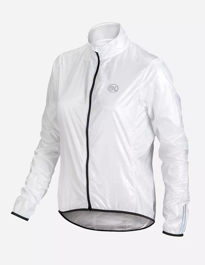 Bicycle Line Stelvio – Chaqueta cortavientos de ciclismo para mujer blanca.