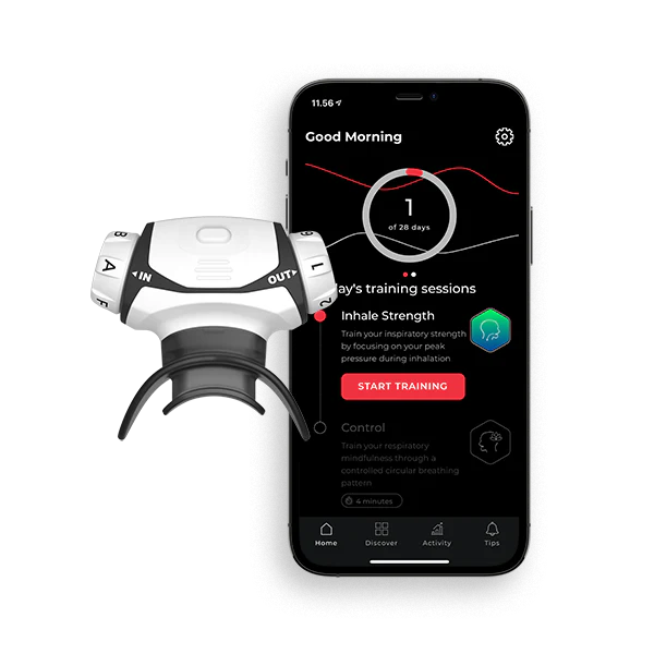 Dispositivo para trabajar oxigenación y capacidad pulmonar Airofit PRO2