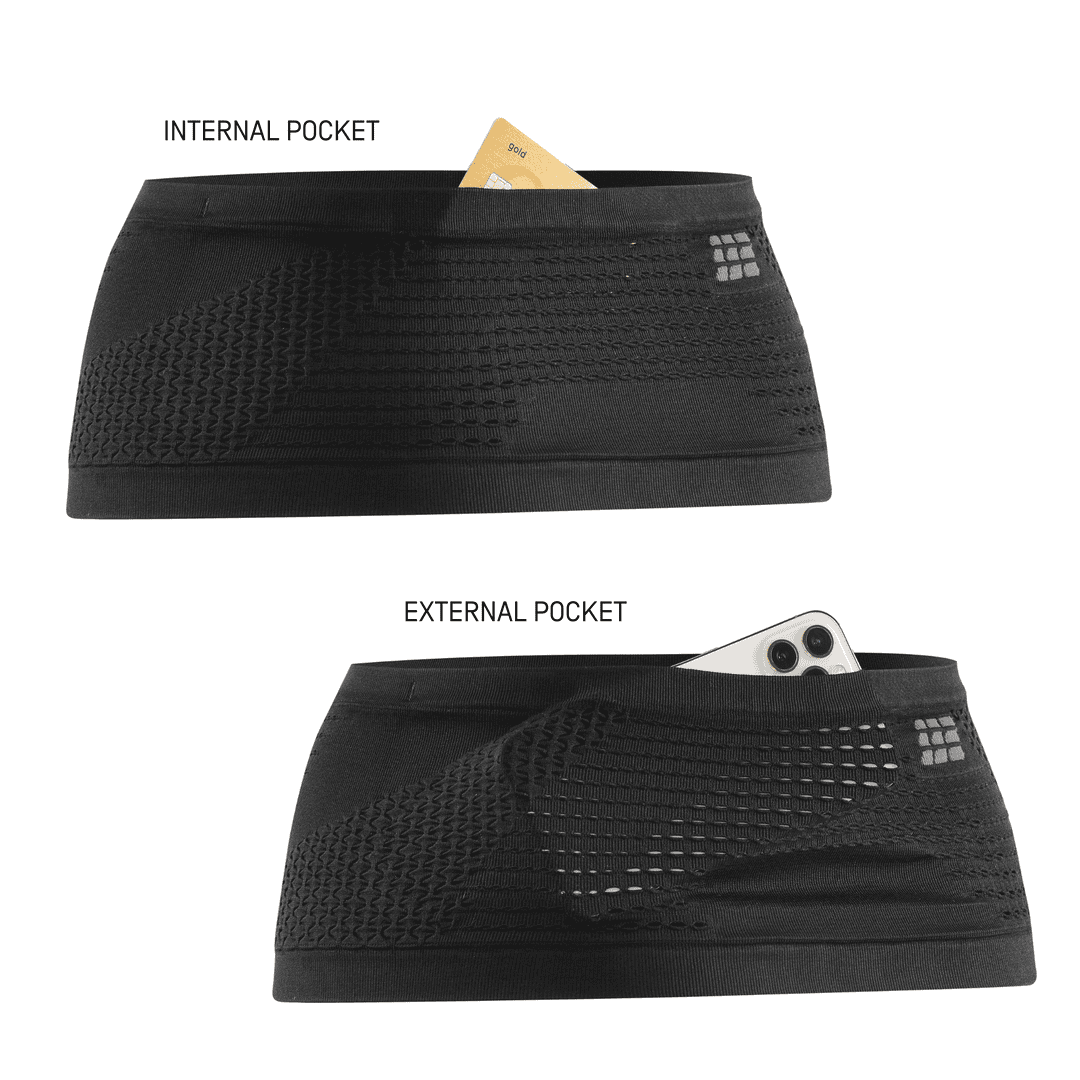 CEP Run Belt – Cinturón de running unisex con dos bolsillos.