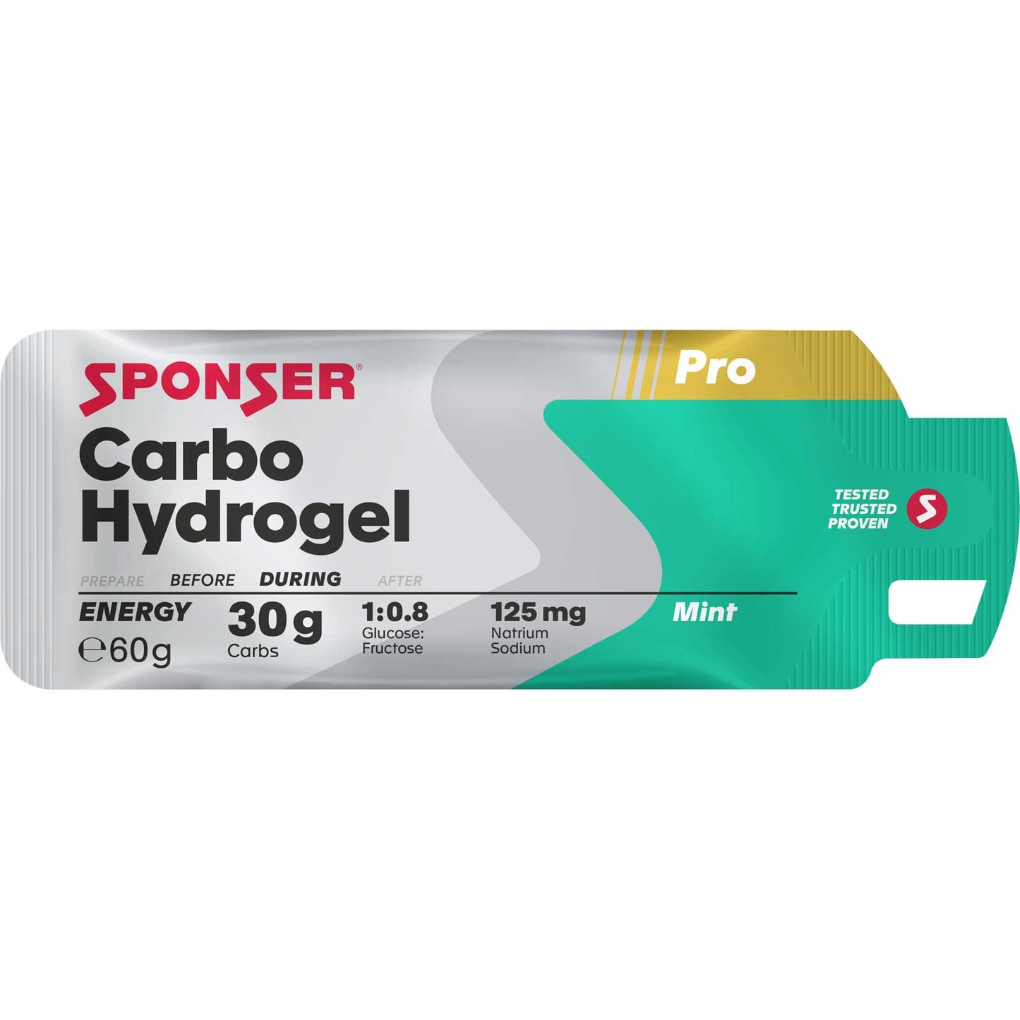 Sponser Carbo Hydrogel – Gel energético liquido. 2 Sabores, 2 formatos (60 g sin cafeína)