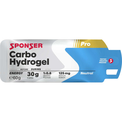 Sponser Carbo Hydrogel – Gel energético liquido. 2 Sabores, 2 formatos (60 g sin cafeína)