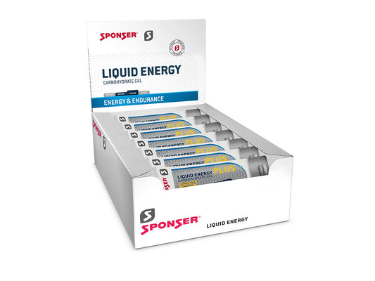 Gel Sponser Liquid Energy Plus con Cafeina (70g Caja 18 unidades)