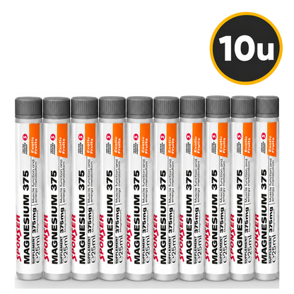 Sponser Magnesium - Tubo de Magnesio Líquido + Vitaminas 375mg. Evita Calambres (1u / 10u / caja 30u)
