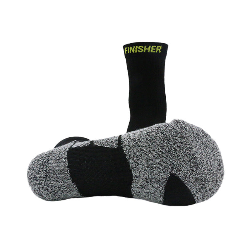 Calcetín de Running Finisher Pro Strider - Crew Negro