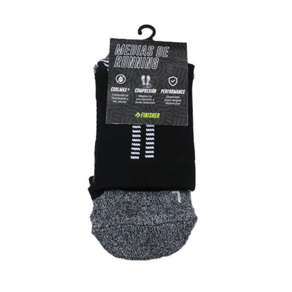 Calcetín de Running Finisher Pro Strider - Crew Negro