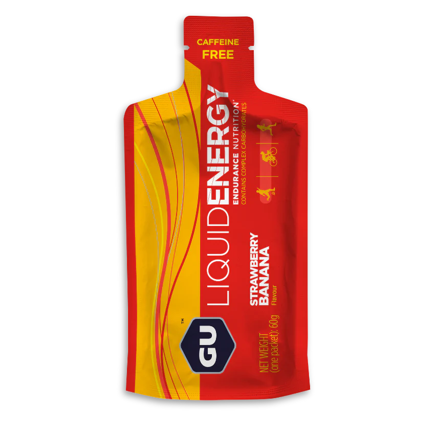 Caja de 12 Geles Liquidos GU Energy Gel 60g. Con y sin Cafeína (4 Sabores)