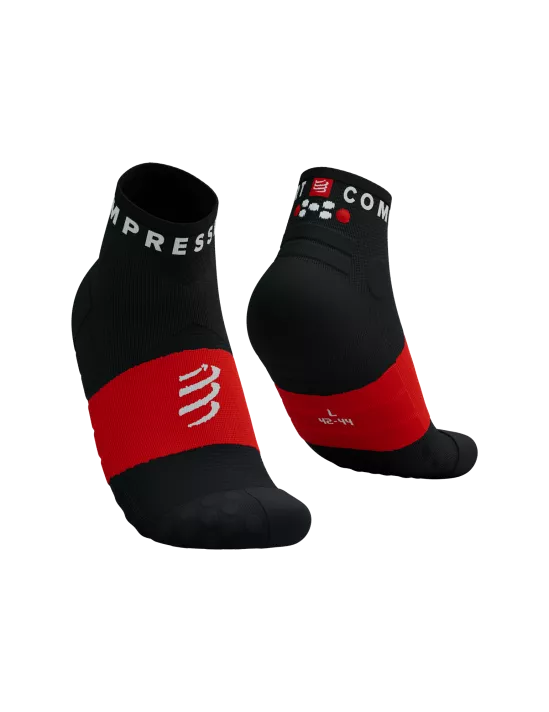 Calcetines Compressport Ultra Trail bajos - Negro Rojo