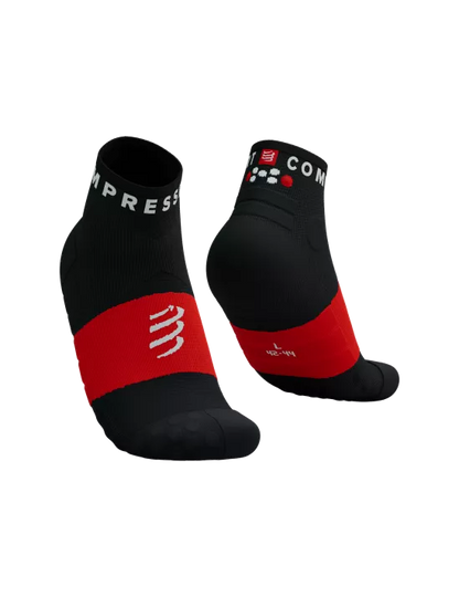Calcetines Compressport Ultra Trail bajos - Negro Rojo
