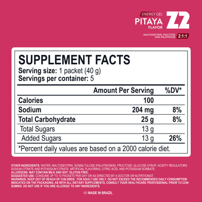 Energy Gel Z2 Pitaya - Pack: Caja de 5 geles de 40g