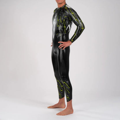 ZOOT BOLT WETSUIT NEON GREEN/SILVER - Traje de Natación Neopreno Hombre