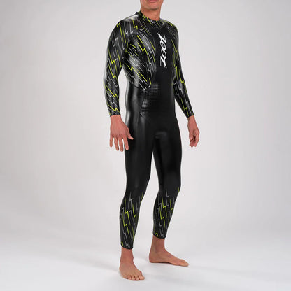 ZOOT BOLT WETSUIT NEON GREEN/SILVER - Traje de Natación Neopreno Hombre