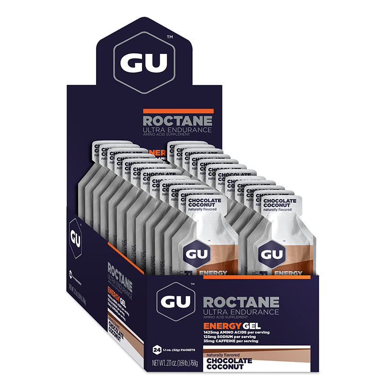 Caja de 24 Geles GU Roctane Energy Gel Con Cafeína (6 Sabores)