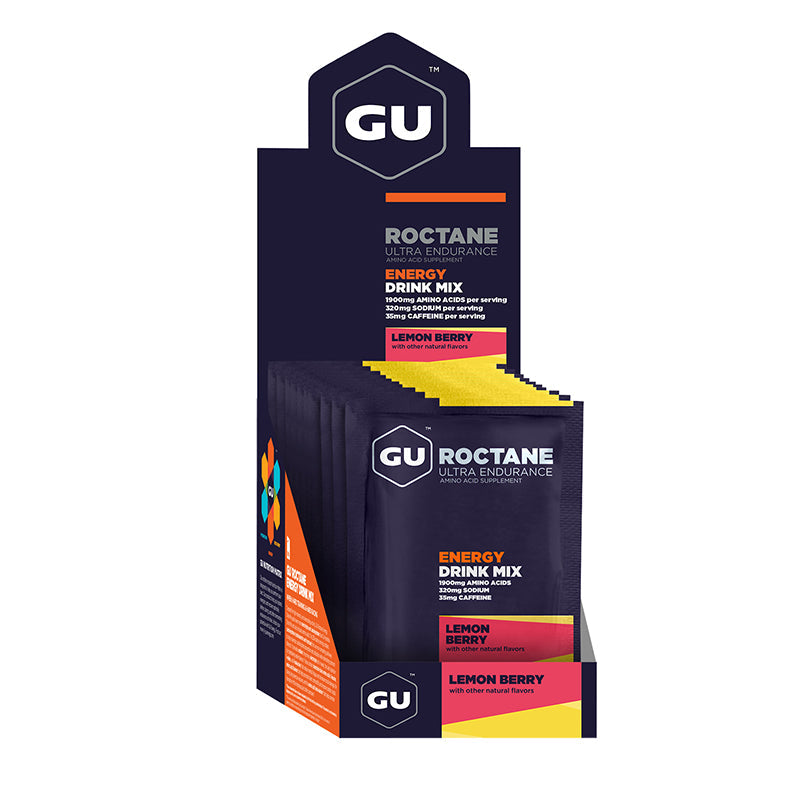 Bebida Deportiva GU Roctane Energy Drink Mix carbo (Caja de 10 sobres de 65g) (4 sabores)