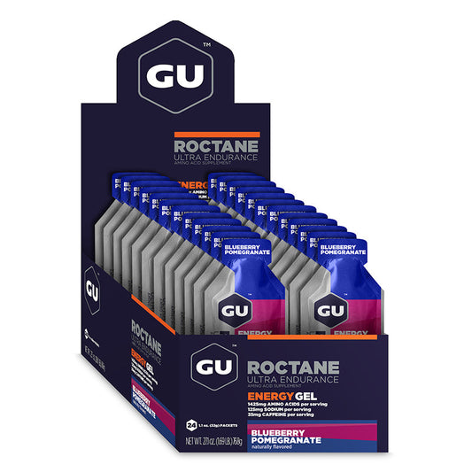 Caja de 24 Geles GU Roctane Energy Gel Con Cafeína (6 Sabores)