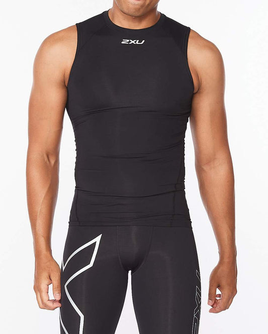 Polera Sin Mangas Core Compression - Black/Silver - 2XU