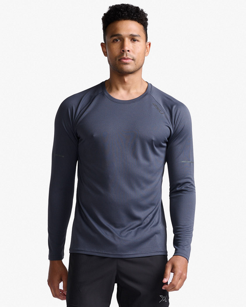 Polera Hombre Aero L/S India Ink/Black Reflective - 2XU
