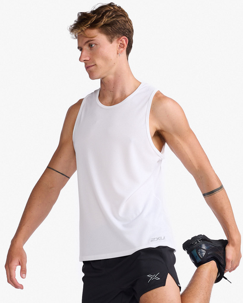 Polera Hombre Aero Tank White/Silver Reflective - 2XU