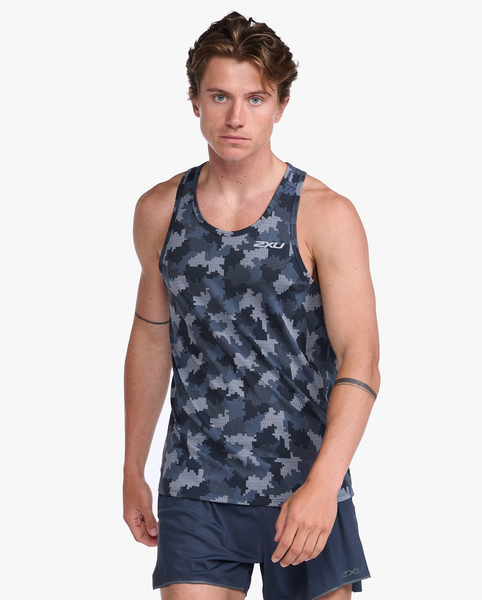 Polera Hombre Light Speed Singlet Block Camo/Silver Reflective - 2XU
