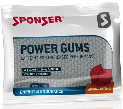 Sponser Power Gums - Gomitas energéticas de carbohidratos con cafeína o BCAA (10 unidades)