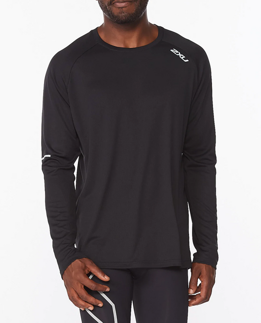 Polera Hombre Aero L/S Black/Silver Reflective - 2XU